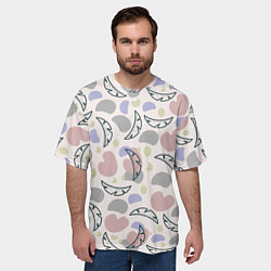 Футболка оверсайз мужская Пятна и листья, цвет: 3D-принт — фото 2