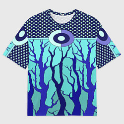 Мужская футболка оверсайз Turquoise abstraction