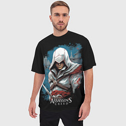 Футболка оверсайз мужская Assassins creed белый костюм, цвет: 3D-принт — фото 2