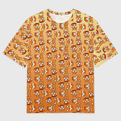 Мужская футболка оверсайз Паттерн из милых лисят