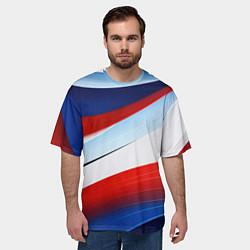 Футболка оверсайз мужская Волнистая абстракция в стиле минимализм, цвет: 3D-принт — фото 2