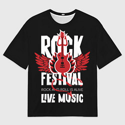 Мужская футболка оверсайз Rock festival - live music