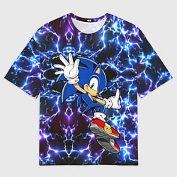 Мужская футболка оверсайз Sonic blue x