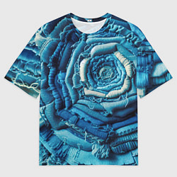 Футболка оверсайз мужская Джинсовая роза - нейросеть, цвет: 3D-принт