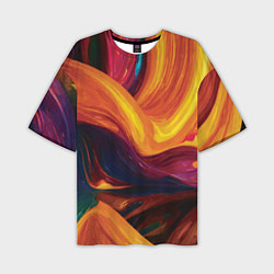 Мужская футболка оверсайз Цветная абстракция colorful