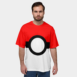 Футболка оверсайз мужская Pokeball texture, цвет: 3D-принт — фото 2