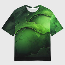 Мужская футболка оверсайз Зеленая яркая абстрактная текстура