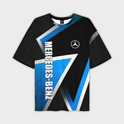 Мужская футболка оверсайз Mercedes - blue metal