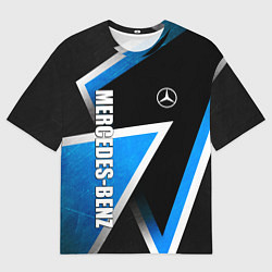 Футболка оверсайз мужская Mercedes - blue metal, цвет: 3D-принт
