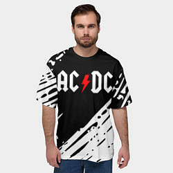 Футболка оверсайз мужская Ac dc rock, цвет: 3D-принт — фото 2