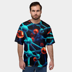 Футболка оверсайз мужская Молекулы под микроскопом, цвет: 3D-принт — фото 2