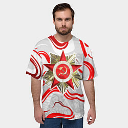 Футболка оверсайз мужская Великая отечественная - красные нити, цвет: 3D-принт — фото 2