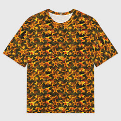 Футболка оверсайз мужская Огненные звезды и камуфляж, цвет: 3D-принт