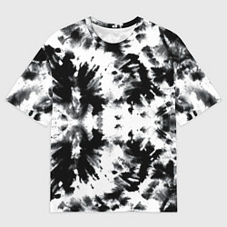 Футболка оверсайз мужская Серо белый тайдай, цвет: 3D-принт