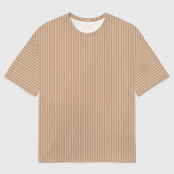 Мужская футболка оверсайз Светлый коричневый в полоску