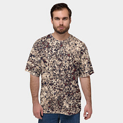 Футболка оверсайз мужская Абстракция земляной с красным, цвет: 3D-принт — фото 2