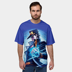 Футболка оверсайз мужская Jotaro Kujo - neon glow fantasy, цвет: 3D-принт — фото 2