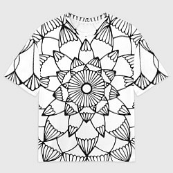 Мужская футболка оверсайз Мандала узор ракушка