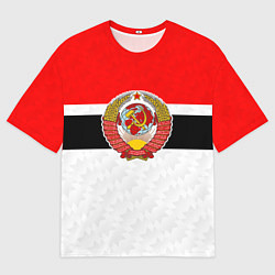Футболка оверсайз мужская Герб СССР - ретро цвета, цвет: 3D-принт