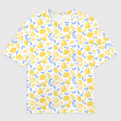 Мужская футболка оверсайз Летний вайб - паттерн лимонов