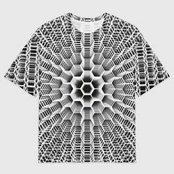 Мужская футболка оверсайз Бесконечный гексагональный каркас