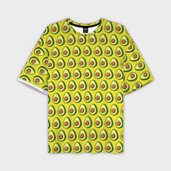 Мужская футболка оверсайз Паттерн с авокадо в разрезе