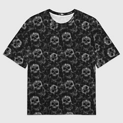 Мужская футболка оверсайз Череп с пулей