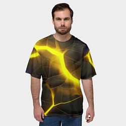 Футболка оверсайз мужская Желтое неоновое свечение, цвет: 3D-принт — фото 2