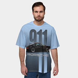 Футболка оверсайз мужская Винтажный автомобиль Porsche, цвет: 3D-принт — фото 2