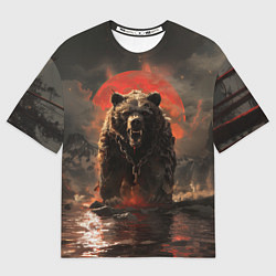 Мужская футболка оверсайз Russian angry bear