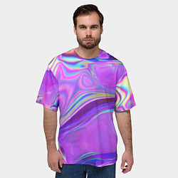 Футболка оверсайз мужская Неоновый розовый бензин, цвет: 3D-принт — фото 2