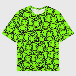 Мужская футболка оверсайз Nirvana токсичный смайл