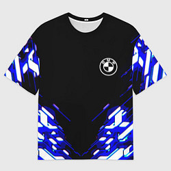 Мужская футболка оверсайз BMW sport неоновый спорт