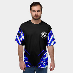 Футболка оверсайз мужская BMW sport неоновый спорт, цвет: 3D-принт — фото 2