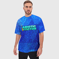 Футболка оверсайз мужская Abiotic Factor logo blue neon, цвет: 3D-принт — фото 2