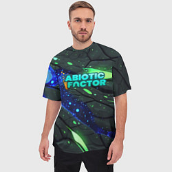 Футболка оверсайз мужская Abiotic Factor logo bright neon, цвет: 3D-принт — фото 2