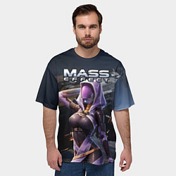 Футболка оверсайз мужская Mass Effect ТалиЗора и космический корабль, цвет: 3D-принт — фото 2
