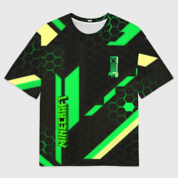 Мужская футболка оверсайз Minecraft creeper game pattern