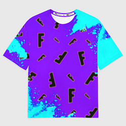 Мужская футболка оверсайз Fortnite neon steel colors epic