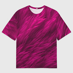 Футболка оверсайз мужская Мех в цвете маджента, цвет: 3D-принт