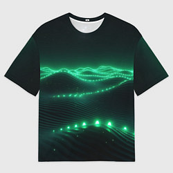 Футболка оверсайз мужская Круглый зеленый мистический фон, цвет: 3D-принт