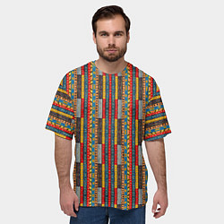 Футболка оверсайз мужская Африканские полоски, цвет: 3D-принт — фото 2