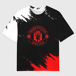 Футболка оверсайз мужская Манчестер Сити краски, цвет: 3D-принт