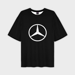 Мужская футболка оверсайз Mercedes benz logo white