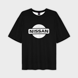 Футболка оверсайз мужская Nissan logo white, цвет: 3D-принт