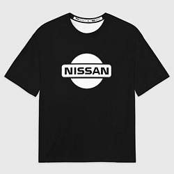 Мужская футболка оверсайз Nissan logo white