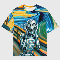 Футболка оверсайз мужская Робот кричит на картине Эдварда Мунка, цвет: 3D-принт