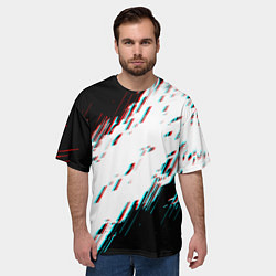Футболка оверсайз мужская Glitch effect, цвет: 3D-принт — фото 2