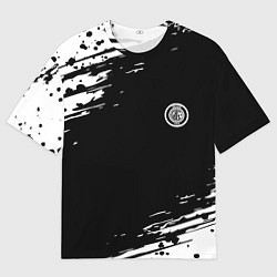 Мужская футболка оверсайз Inter абстрактные краски текстура