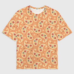 Футболка оверсайз мужская Цветочный пейсли, цвет: 3D-принт